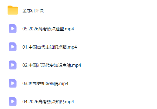 2026王海萌高中高三高考历史 点睛班网课视频