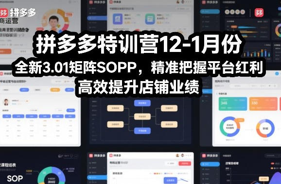 拼多多特训营全新3.01矩阵Sop,高效提升店铺业绩第1张-惠学吧 拼多多特训营全新3.01矩阵Sop,高效提升店铺业绩