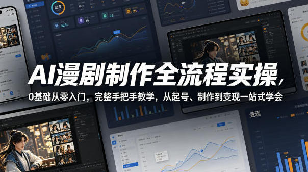 AI漫剧制作全流程实操,0基础从零入门从起号、制作到变现第1张-惠学吧-虚拟资源货源网 AI漫剧制作全流程实操,0基础从零入门从起号、制作到变现