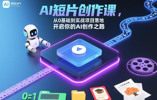 AI短片创作课,从0基础到实战项目落地,开启你的AI创作之路第1张-惠学吧-虚拟资源货源网 AI短片创作课,从0基础到实战项目落地,开启你的AI创作之路
