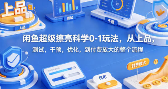 闲鱼超级擦亮科学0-1玩法，从上品，测试，干预，优化