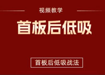 首板后低吸战法视频+指标