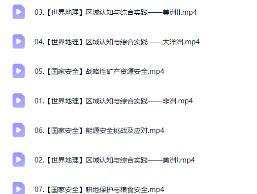 2026王群高中高二地理系统班 春季班网课视频