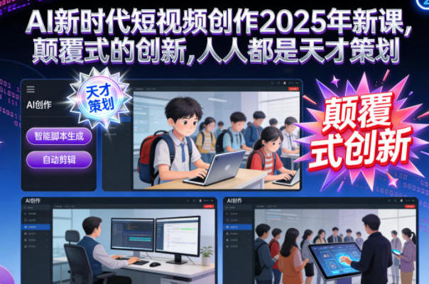 AI新时代短视频创作,颠覆式的创新,人人都是天才策划第1张-惠学吧-虚拟资源货源网 AI新时代短视频创作,颠覆式的创新,人人都是天才策划