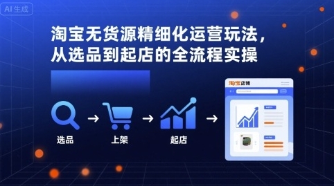 淘宝无货源精细化运营玩法,从选品到起店的全流程实操第1张-惠学吧 淘宝无货源精细化运营玩法,从选品到起店的全流程实操