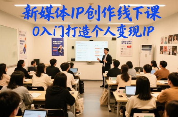 新媒体IP创作线下课，0入门打造个人变现IP