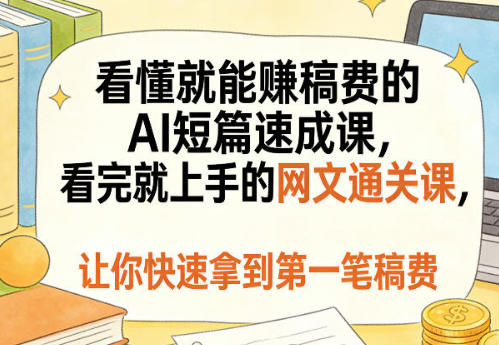 看懂就能稿费的AI短篇速成课,看完就上手的网文通关课第1张-惠学吧 看懂就能稿费的AI短篇速成课,看完就上手的网文通关课