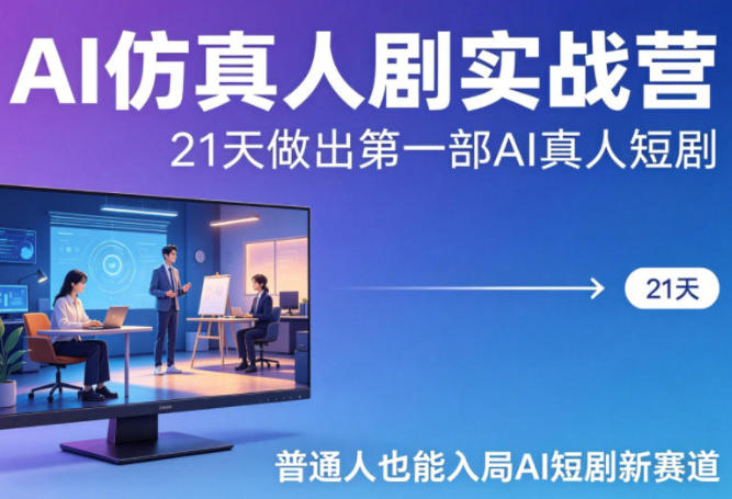 AI仿真人剧实战营,21天做出第一部AI真人短剧第1张-惠学吧-虚拟资源货源网 AI仿真人剧实战营,21天做出第一部AI真人短剧