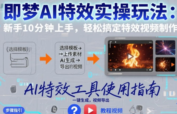 即梦AI特效实操玩法 新手10分钟上手，搞定特效视频制作