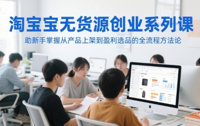 淘宝无货源创业系列课,从产品上架到盈利选品的全流程方法论第1张-惠学吧 淘宝无货源创业系列课,从产品上架到盈利选品的全流程方法论