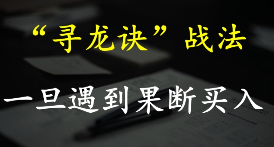 寻龙诀-寻龙诀战法，笨嘴独家战法第1张