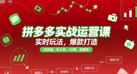 拼多多实战运营课,实时玩法,爆款打造,改销量第1张-惠学吧 拼多多实战运营课,实时玩法,爆款打造,改销量