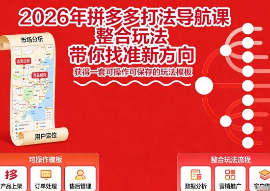拼多多打法导航课，整合玩法，带你找准新方向