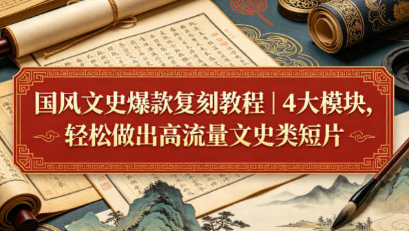 国风文史爆款复刻教程 4大模块,轻松做出高流量文史类短片第1张-惠学吧-虚拟资源货源网 国风文史爆款复刻教程 4大模块,轻松做出高流量文史类短片