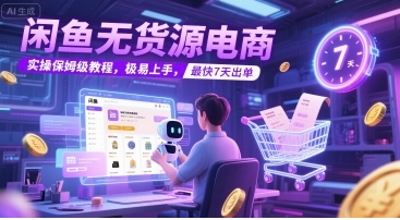 闲鱼无货源电商教程,极易上手,最快7天出单第1张-惠学吧 闲鱼无货源电商教程,极易上手,最快7天出单