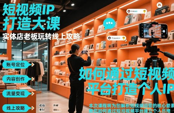 短视频ip打造大课,实体店老板玩转线上攻略第1张-惠学吧-虚拟资源货源网 短视频ip打造大课,实体店老板玩转线上攻略