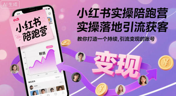 小红书实操陪跑营，实操落地引流获客，打造一个持续引流变现的账号第1张