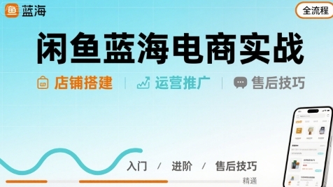 闲鱼蓝海电商实战，店铺搭建运营售后全流程