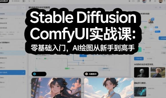 Stable Diffusion ComfyUI实战,零基础入门,AI绘图从新手到高手第1张-惠学吧 Stable Diffusion ComfyUI实战,零基础入门,AI绘图从新手到高手