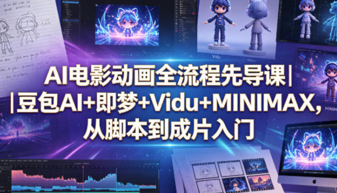 AI电影动画全流程先导课 豆包AI+即梦+Vidu+MINIMAX，从脚本到成片入门