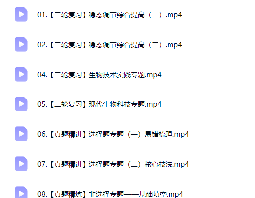 2026段瑞莹 高三高考生物 二轮春季班网课视频