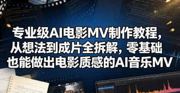 专业级AI电影MV制作教程,做出电影质感的AI音乐MV第1张-惠学吧 专业级AI电影MV制作教程,做出电影质感的AI音乐MV