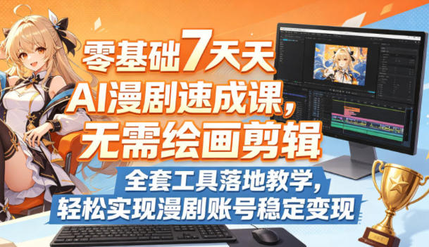 零基础7天AI漫剧速成课,无需绘画剪辑,全套工具落地教学第1张-惠学吧-虚拟资源货源网 零基础7天AI漫剧速成课,无需绘画剪辑,全套工具落地教学