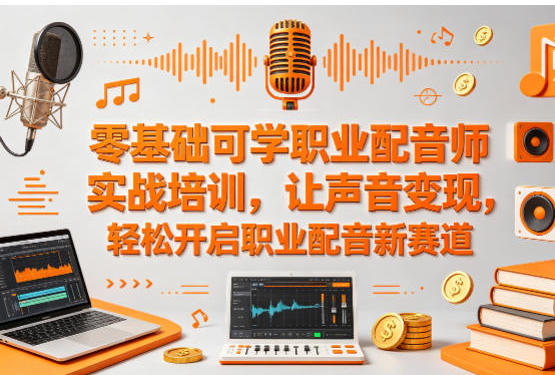 零基础可学职业配音师实战培训,让声音变现第1张-惠学吧 零基础可学职业配音师实战培训,让声音变现