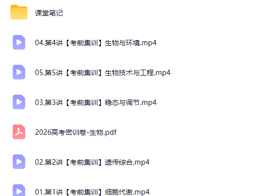 2026杨雪高三高考生物密训班网课视频第2张-惠学吧-虚拟资源货源网