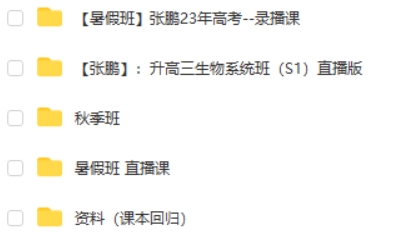 2023张鹏高中高三高考生物 一轮复习 暑假班 秋季班网课视频第2张-惠学吧