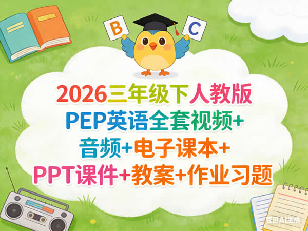 2026三年级下人教版pep英语全套视频+音频+电子课本+ppt课件+教案+作业习题