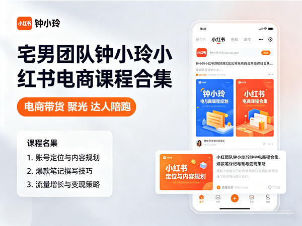 宅男团队钟小玲小红书电商课程合集下载