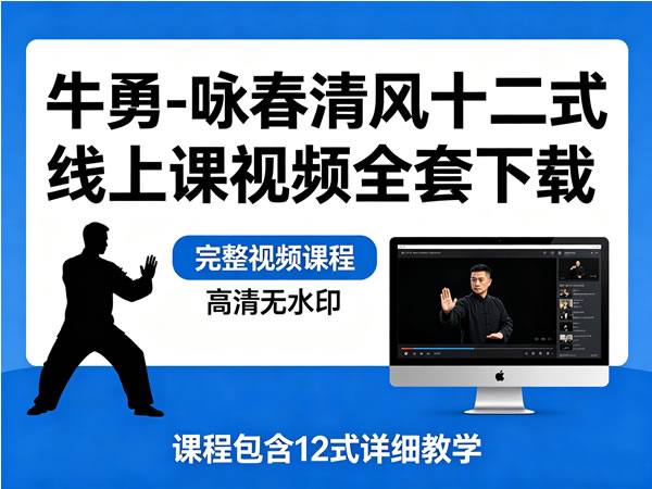 牛勇 咏春清风十二式线上课视频全套下载