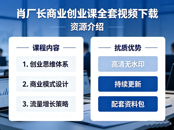 肖厂长商业创业课全套视频下载