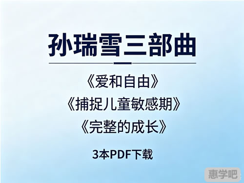 孙瑞雪三部曲：《爱和自由》《捕捉儿童敏感期》《完整的成长》3本pdf下载
