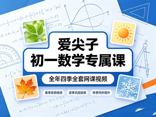 爱尖子初一数学专属课四季（春季暑假秋季寒假）全套课程名师课堂视频网课视频
