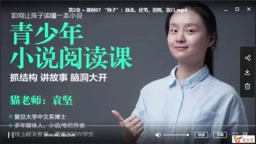 猫博士《青少年小说阅读课》视频课程共6章20集第1张-惠学吧 Image 1081