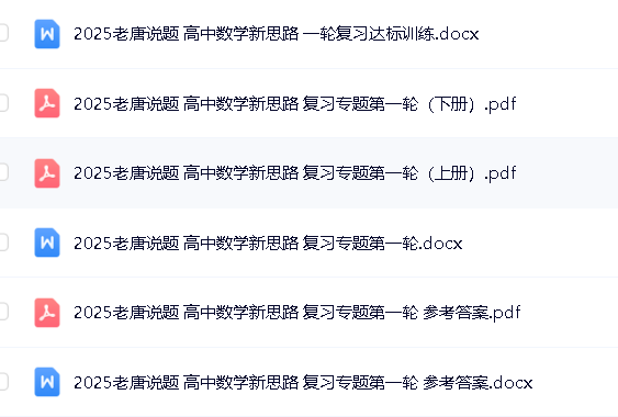 老唐说题《高中数学新思路·2025版》PDF+WORD第4张-惠学吧 Image