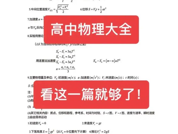 2025年新高考物理知识点总结大全87页 考前必看第1张-惠学吧 Image