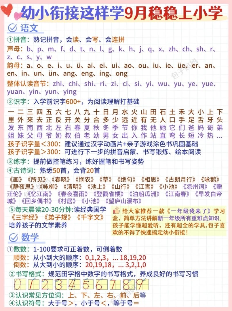 幼小衔接学习相关材料高清电子版可打印第2张-惠学吧 Image