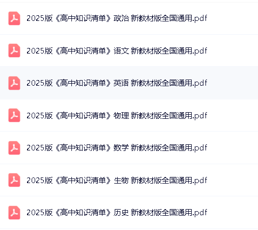 2025版《53高中知识清单》新教材全国通用7科全套PDF下载第2张-惠学吧 Image