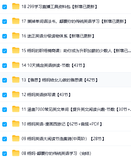 杨妈杨萃先老师英语课程全29套视频下载234G第3张-惠学吧-虚拟资源货源网 Image