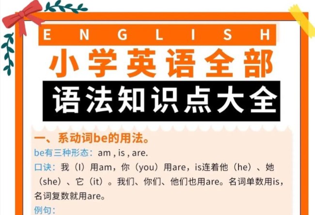 小学英语语法专题学习资料包第1张-惠学吧 Image