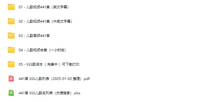 SSS英语启蒙儿歌441首(视频+音频+歌词本,英文/中英文字幕)第2张-惠学吧 Image