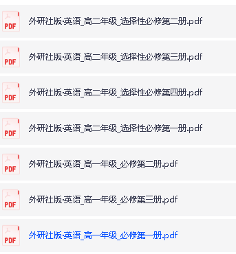 外研社版高中一二三英语电子课本2025年春（必修+选修）合集（PDF版下载）第2张