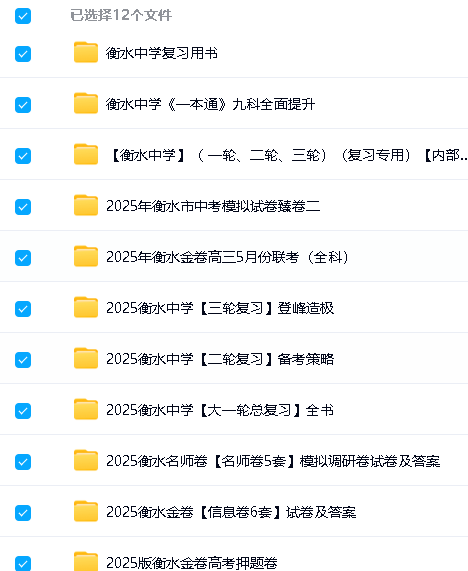 2025衡水中学内部辅导资料合集第2张-惠学吧 Image