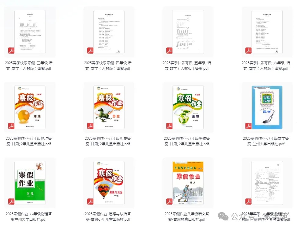 2025最新版《寒假作业》小学初中1-9年级带答案最全高清无水印PDF电子版第6张