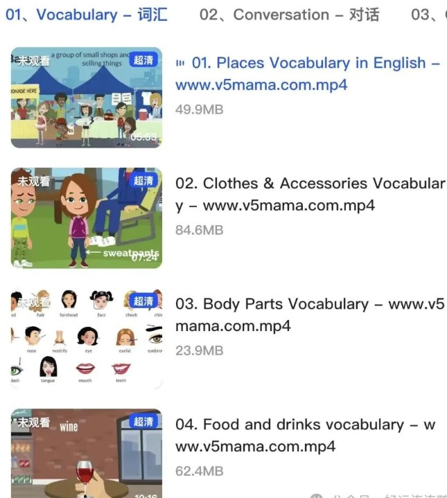 Kids Pages (Easy English)全套视频下载含语法对话词汇描述人物自然动物第3张-惠学吧 Image