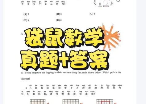《Math Kangaroo 袋鼠数学竞赛》真题2013-2023年1-6级(中英双语) PDF下载第1张-惠学吧 Image