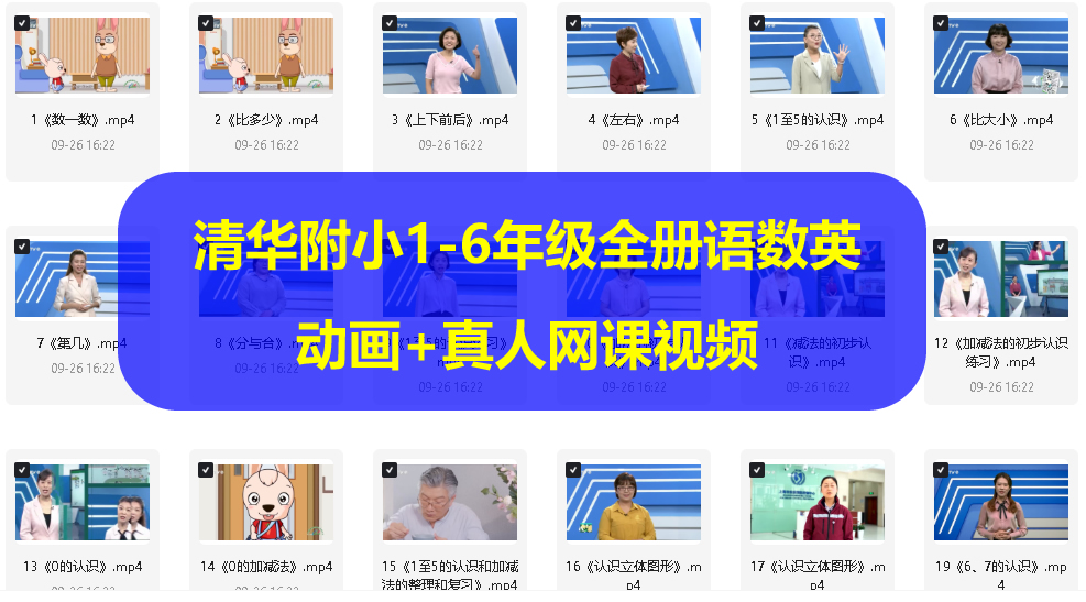 清华附小1-6年级全册语数英小课堂网课视频资料合集第1张-惠学吧 未命名 1